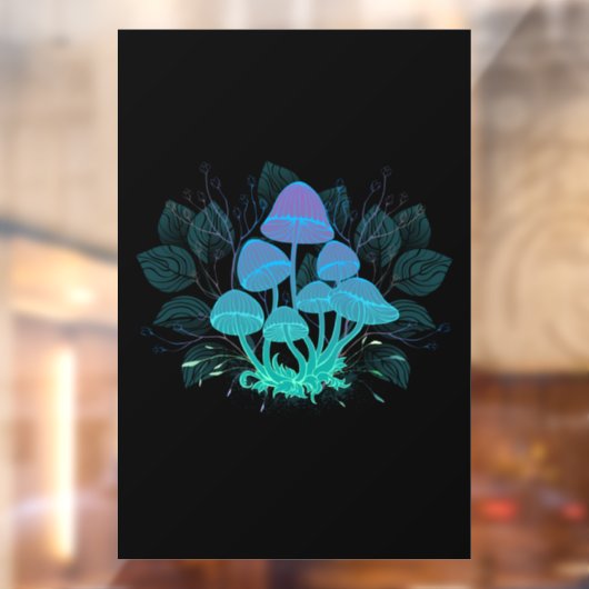 Paddenstoelen in struiken raamsticker (Vel 2)