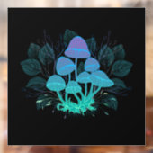 Paddenstoelen in struiken raamsticker (Vel 2)