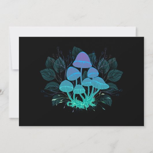 Paddenstoelen in struiken save the date (Voorkant)