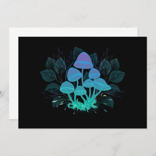 Paddenstoelen in struiken save the date (Voorkant / Achterkant)