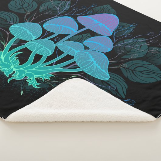 Paddenstoelen in struiken sherpa deken (3/4)