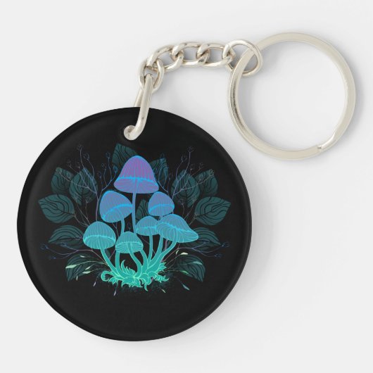 Paddenstoelen in struiken sleutelhanger (Achterkant)