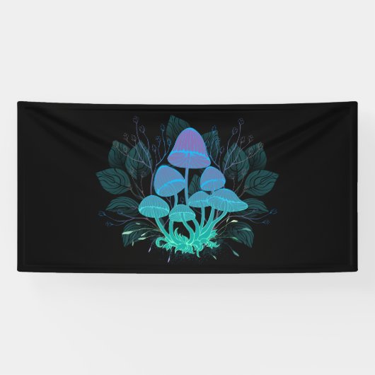 Paddenstoelen in struiken spandoek (Horizontaal)