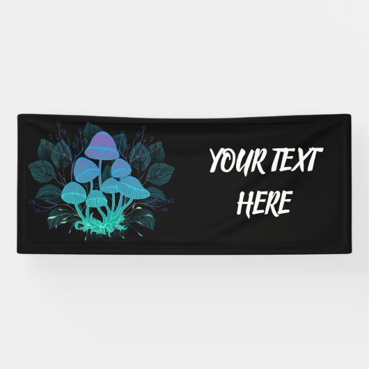 Paddenstoelen in struiken spandoek (Horizontaal)