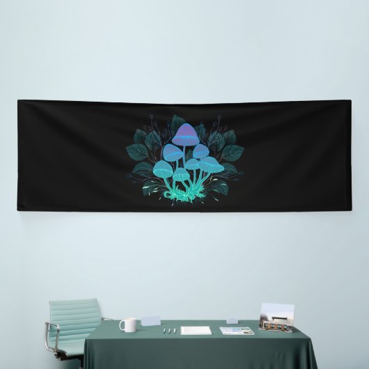 Paddenstoelen in struiken spandoek (Beurs)