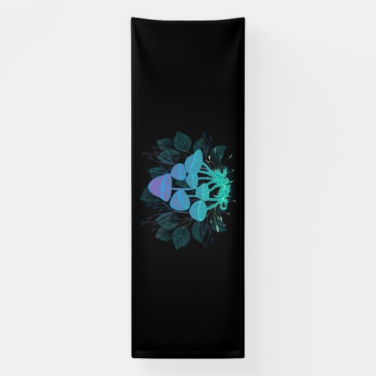 Paddenstoelen in struiken spandoek (Verticaal)