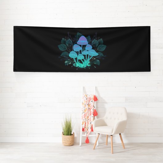 Paddenstoelen in struiken spandoek (Insitu)