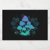 Paddenstoelen in struiken sparkling wijnetiket (Enkel label)