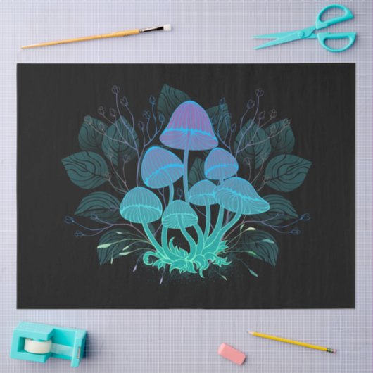 Paddenstoelen in struiken tissuepapier (Craft)