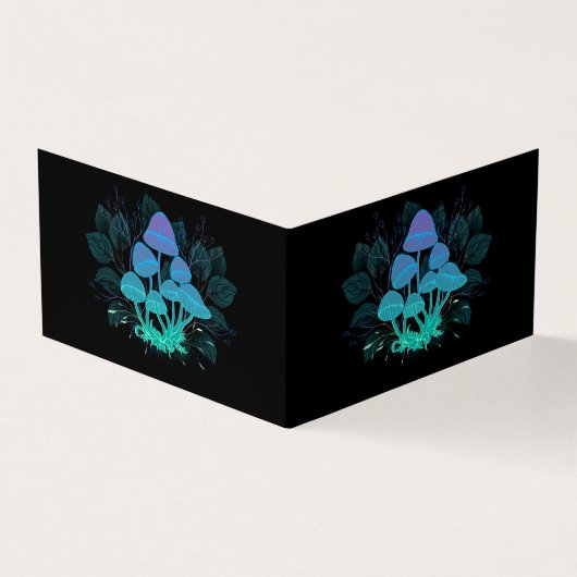 Paddenstoelen in struiken visitekaartje (Buitenkant)