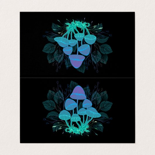 Paddenstoelen in struiken visitekaartje (Buitenkant ongevouwen)