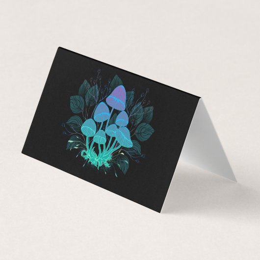 Paddenstoelen in struiken visitekaartje (Achterkant)