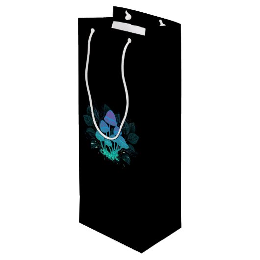 Paddenstoelen in struiken wijn cadeautas (Achterkant Gekanteld)