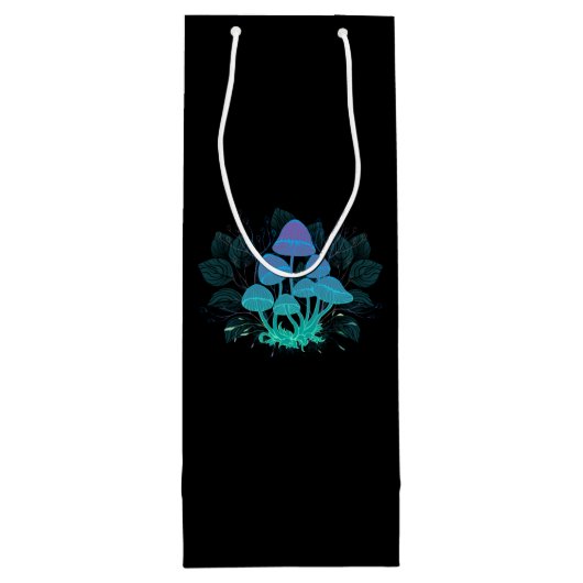 Paddenstoelen in struiken wijn cadeautas (Achterkant)