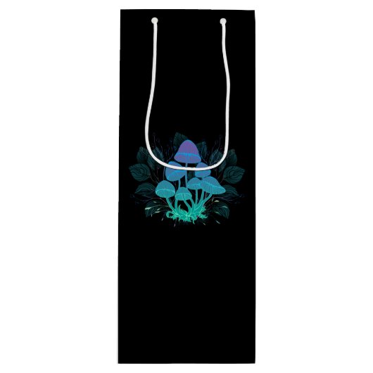 Paddenstoelen in struiken wijn cadeautas (Voorkant)