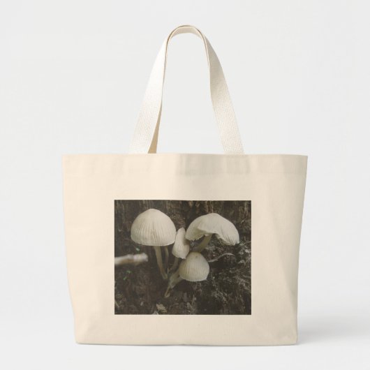 Paddenstoelen in Stump Bag Grote Tote Bag (Voorkant)