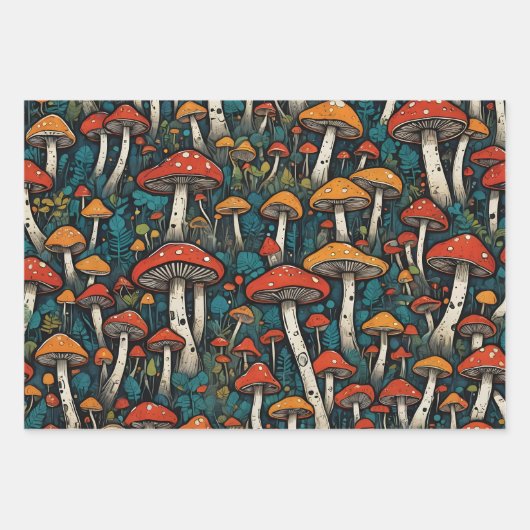 paddenstoelen inpakpapier vel (Voorkant)