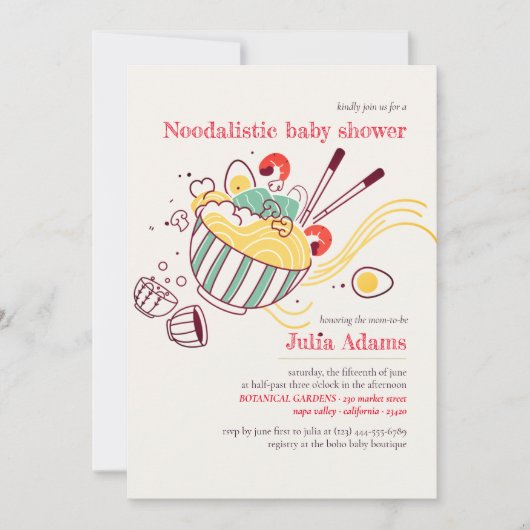 Paddenstoelen Italiaanse Noedels Eieren Baby Borre Kaart (Voorkant)