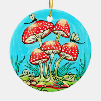 paddenstoelen keramisch ornament