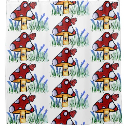Paddenstoelen Kinder Douchegordijn (Voorkant)