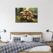Paddenstoelen kweken in het bos canvas afdruk (Insitu (Slaapkamer))
