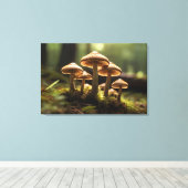 Paddenstoelen kweken in het bos canvas afdruk (Insitu (Houten vloer))