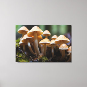 Paddenstoelen kweken in het bos canvas afdruk