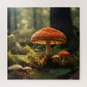 Paddenstoelen kweken in het bos legpuzzel