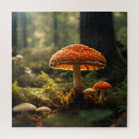 Paddenstoelen kweken in het bos legpuzzel (Verticaal)