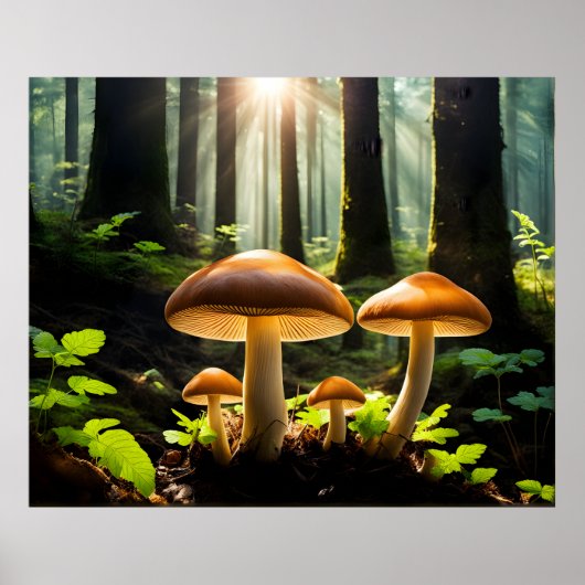 Paddenstoelen kweken in het bos poster (Voorkant)