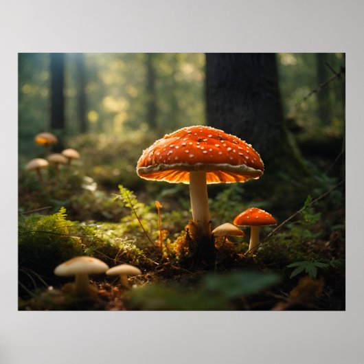 Paddenstoelen kweken in het bos poster (Voorkant)