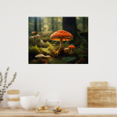 Paddenstoelen kweken in het bos poster (Keuken)