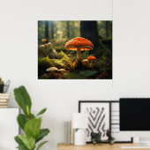 Paddenstoelen kweken in het bos poster (Thuiskantoor)