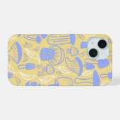 Paddenstoelen Lavendel Cream iPhone 15 Case (Achterkant horizontaal)
