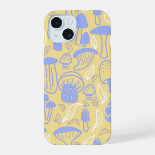 Paddenstoelen Lavendel Cream iPhone 15 Case (Achterkant)