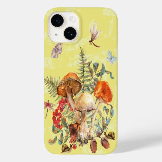 Paddenstoelen, libellen, moten en slakken Case-Mate iPhone case (Achterkant)