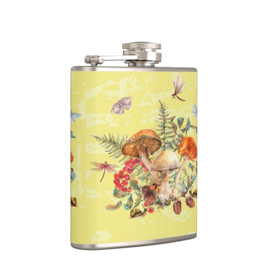 Paddenstoelen, libellen, moten en slakken heupfles (Rechts)