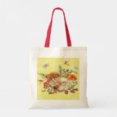 Paddenstoelen, libellen, moten en slakken tote bag (Achterkant)