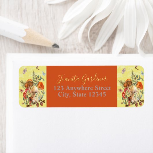 Paddenstoelen, libellen, motten & slakken terug etiket (Insitu)