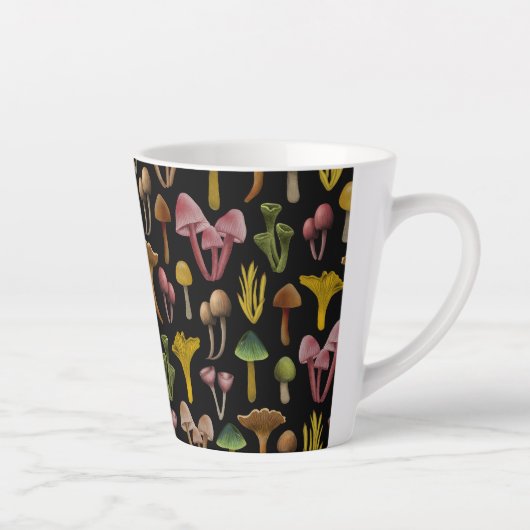 Paddenstoelen, Lichen en Colorful Fungi Latte Mok (Rechts)