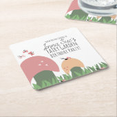 Paddenstoelen Lieveheersbeestjes Vlinders Sprookje Kartonnen Onderzetters (Schuin)