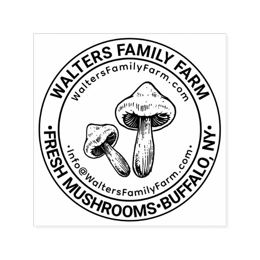 Paddenstoelen Logo Bedrijfsnaam Locatie URL E-mail Zelfinktende Stempel (Design)