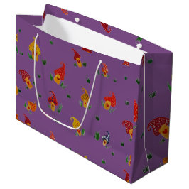 Paddenstoelen met hart Custom Gift Bag - Groot Large Cadeautasje