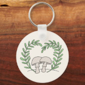 Paddenstoelen met hart-fernebladeren sleutelhanger (Voorkant)
