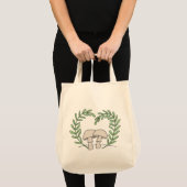 Paddenstoelen met hart-fernebladeren tote bag (Voorkant (product))