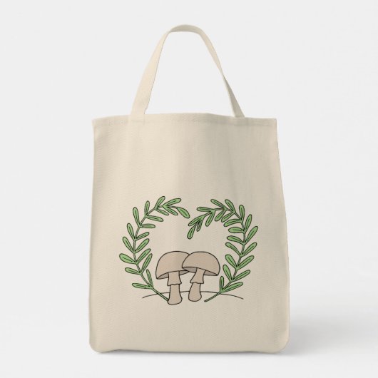 Paddenstoelen met hart-fernebladeren tote bag (Achterkant)