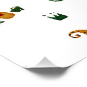 Paddenstoelen met hartenpapier (halfglanzend Poste Poster (Hoek)