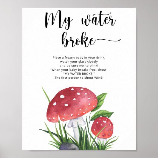 Paddenstoelen Mijn water brak spel Poster (Voorkant)