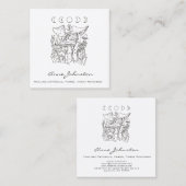 Paddenstoelen, moeren en kristallen vierkante visitekaartje (Voorkant / Achterkant)