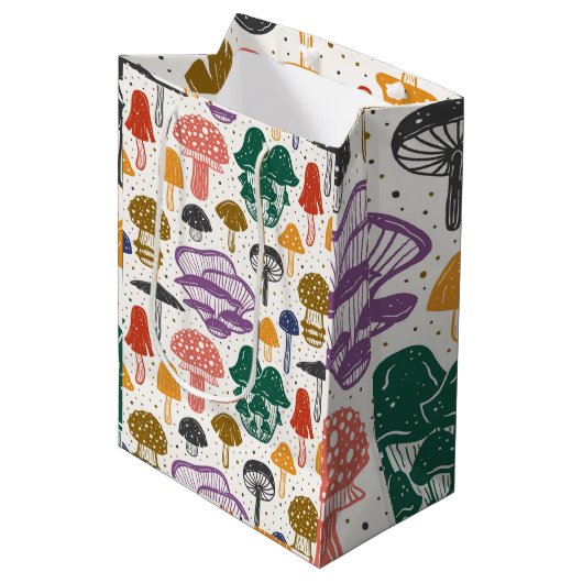 Paddenstoelen Mycoloog botanische esthetica Medium Cadeauzakje (Voorkant Gekanteld)